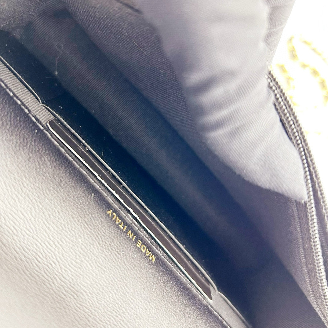 Preloved Chanel Black n Gold 24S Top Handle Flap