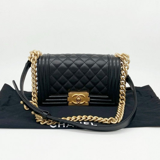 Preloved Chanel Black n Gold Boy Small