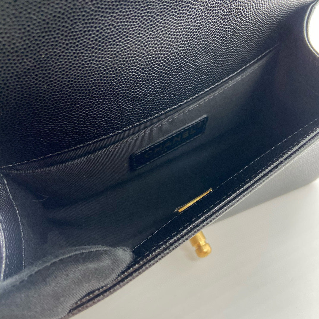 Preloved Chanel Black n Gold Boy Small