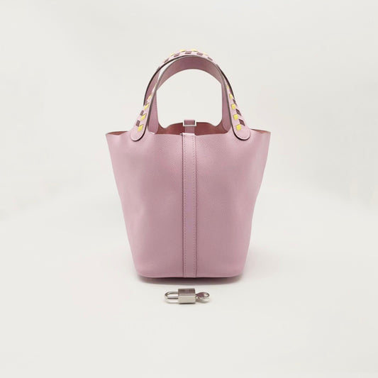 Preloved Hermes Tressage De Cuir Picotin 18 / PM