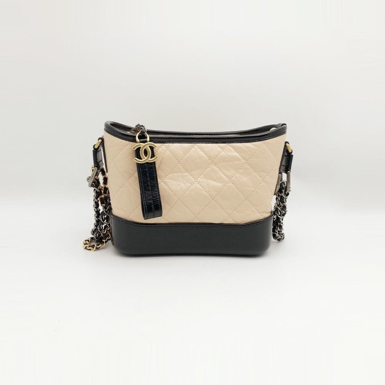 CHANEL Small Gabrielle Hobo Bag in Beige and Black