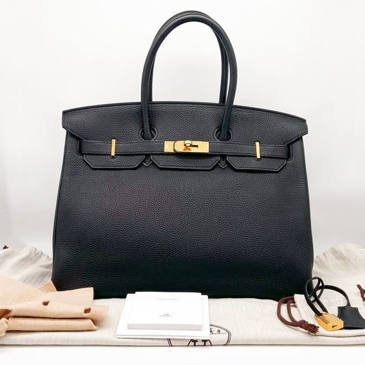 Preloved Hermes Black n Gold Birkin 35