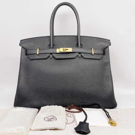 Preloved Hermes Black n Gold Birkin 35