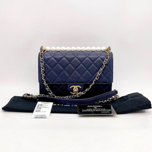 Preloved Chanel Pearl Chain Flap Bag