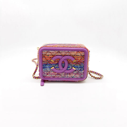 Preloved Chanel CC Filigree Vanity Case Clutch