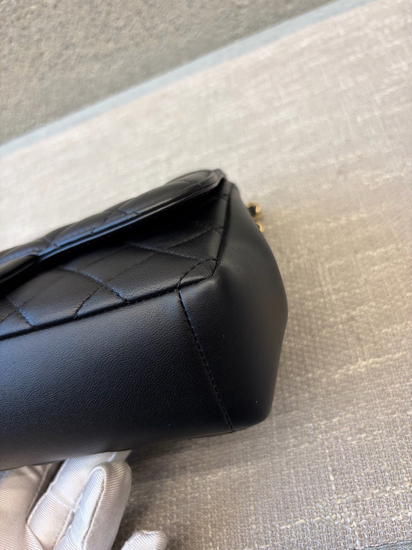 Preloved Chanel Black n Gold Mademoiselle Flap Bag Smal