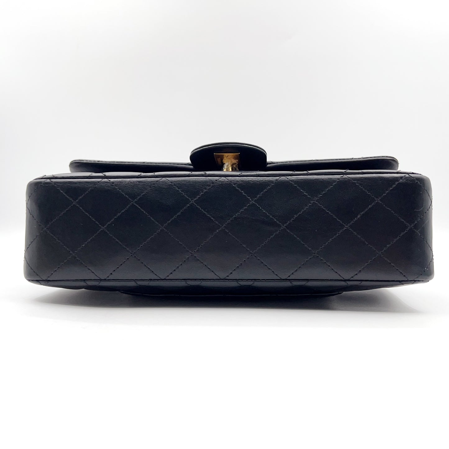 Preloved Chanel Black n Gold Classic Flap Medium