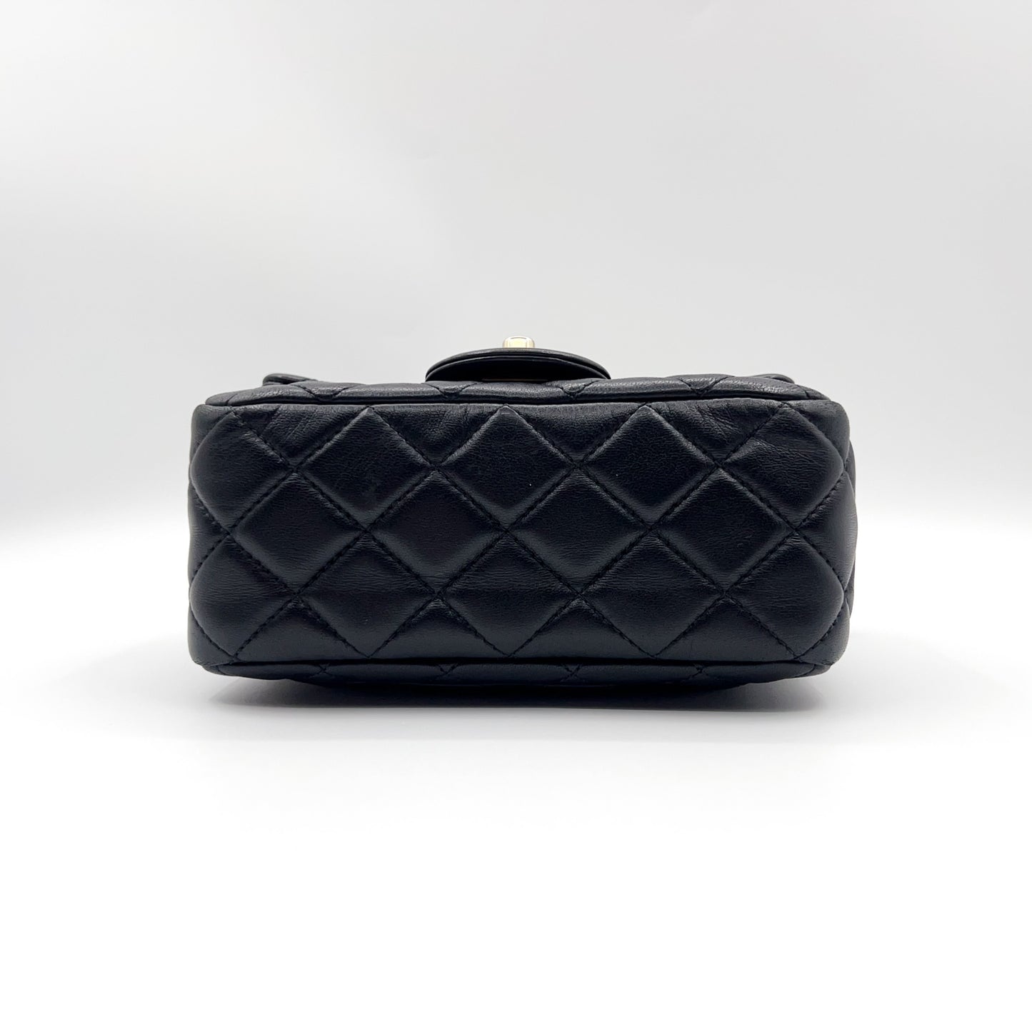 Preloved Chanel Black N Gold Pearl Crush Mini Square