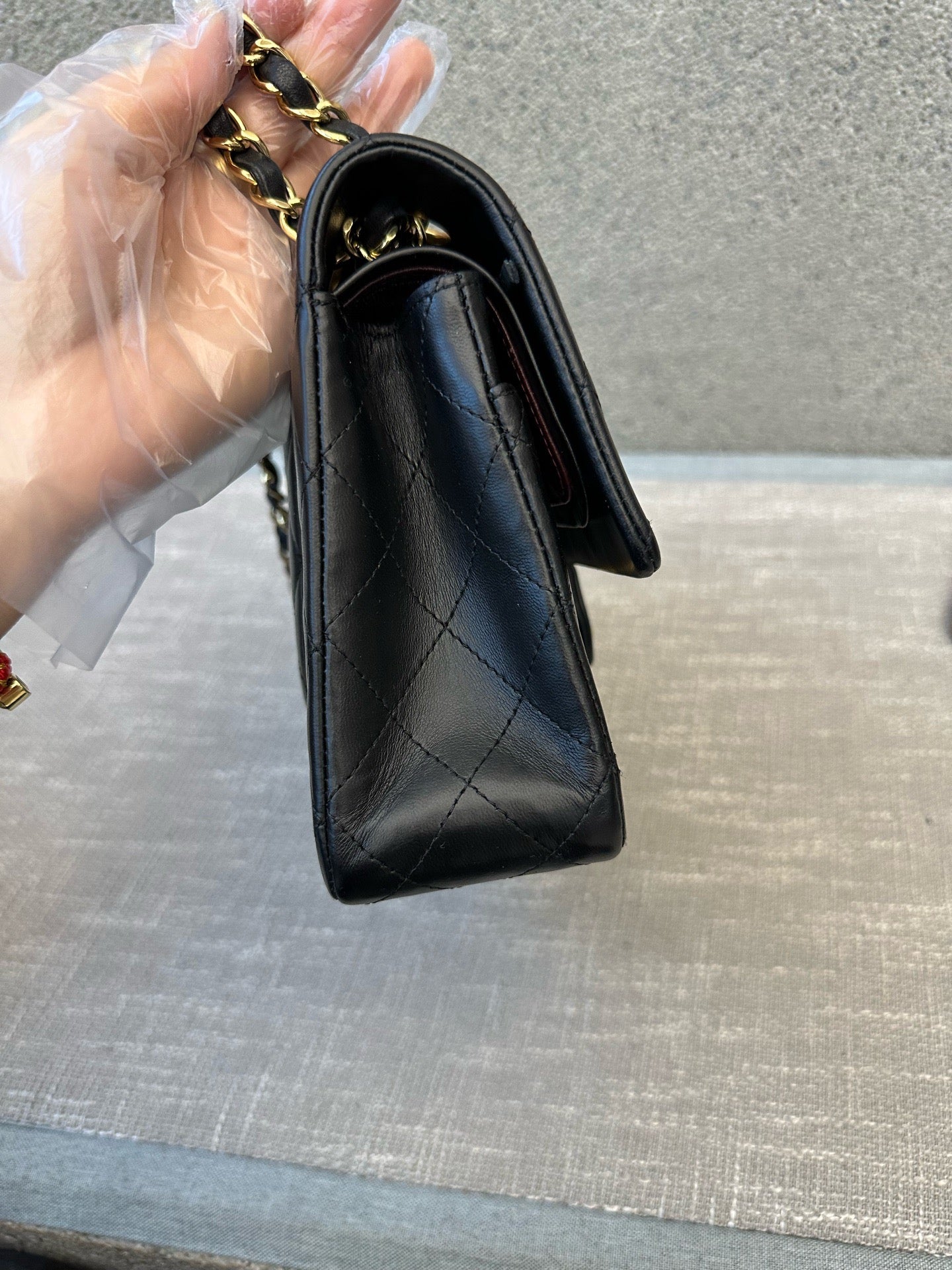 Preloved Chanel Black n Gold Classic Flap Medium