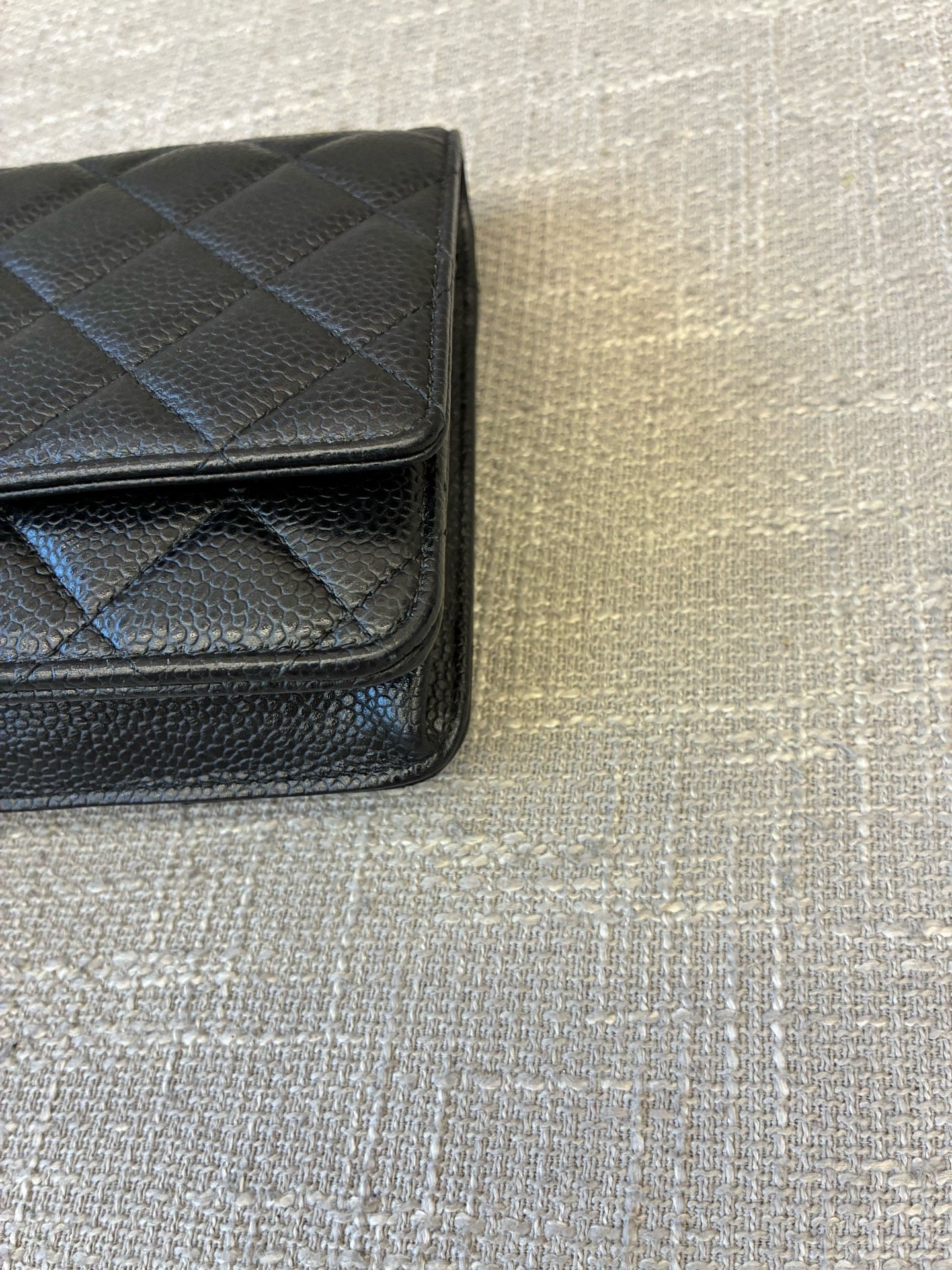 Preloved Chanel Black n Gold Classic Wallet On Chain (WOC)