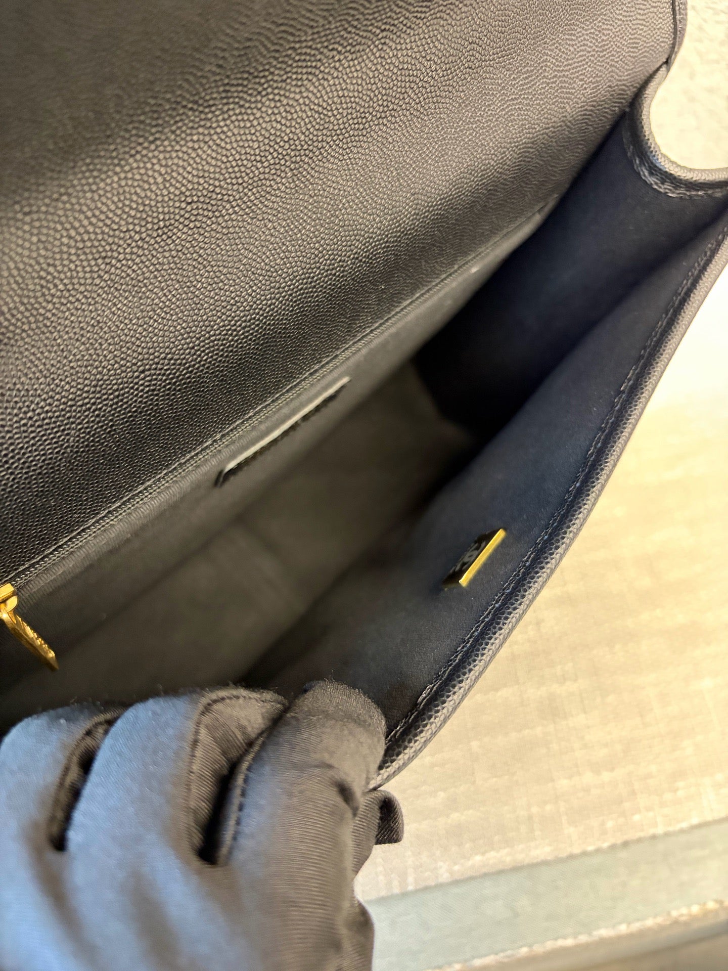 Preloved Chanel Black n Gold 22k Large School Memory Backpack With Tag