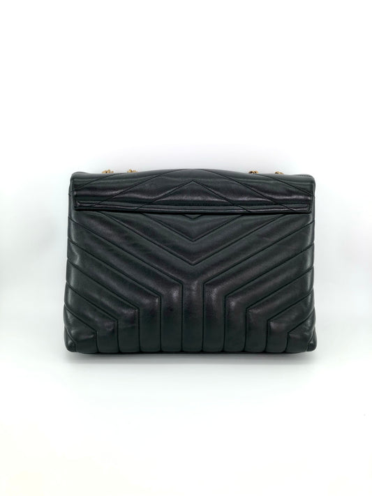 Preloved Saint Laurent YSL Black n Gold Loulou Medium