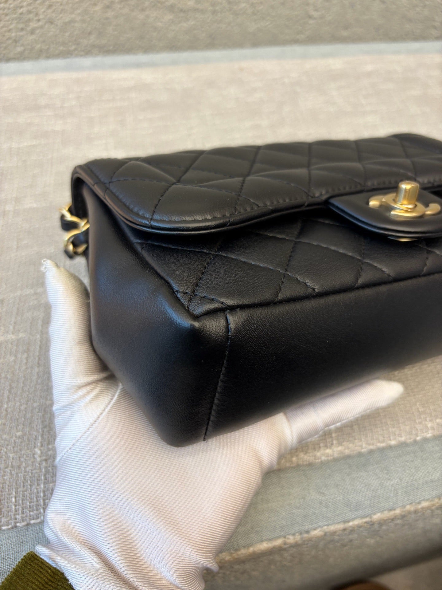 Preloved Chanel Black n Gold Mademoiselle Flap Bag Smal