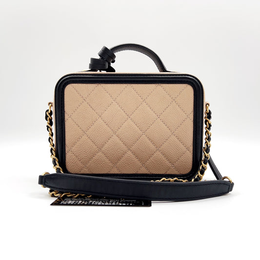 Preloved Chanel CC Filigree Vanity Case Small