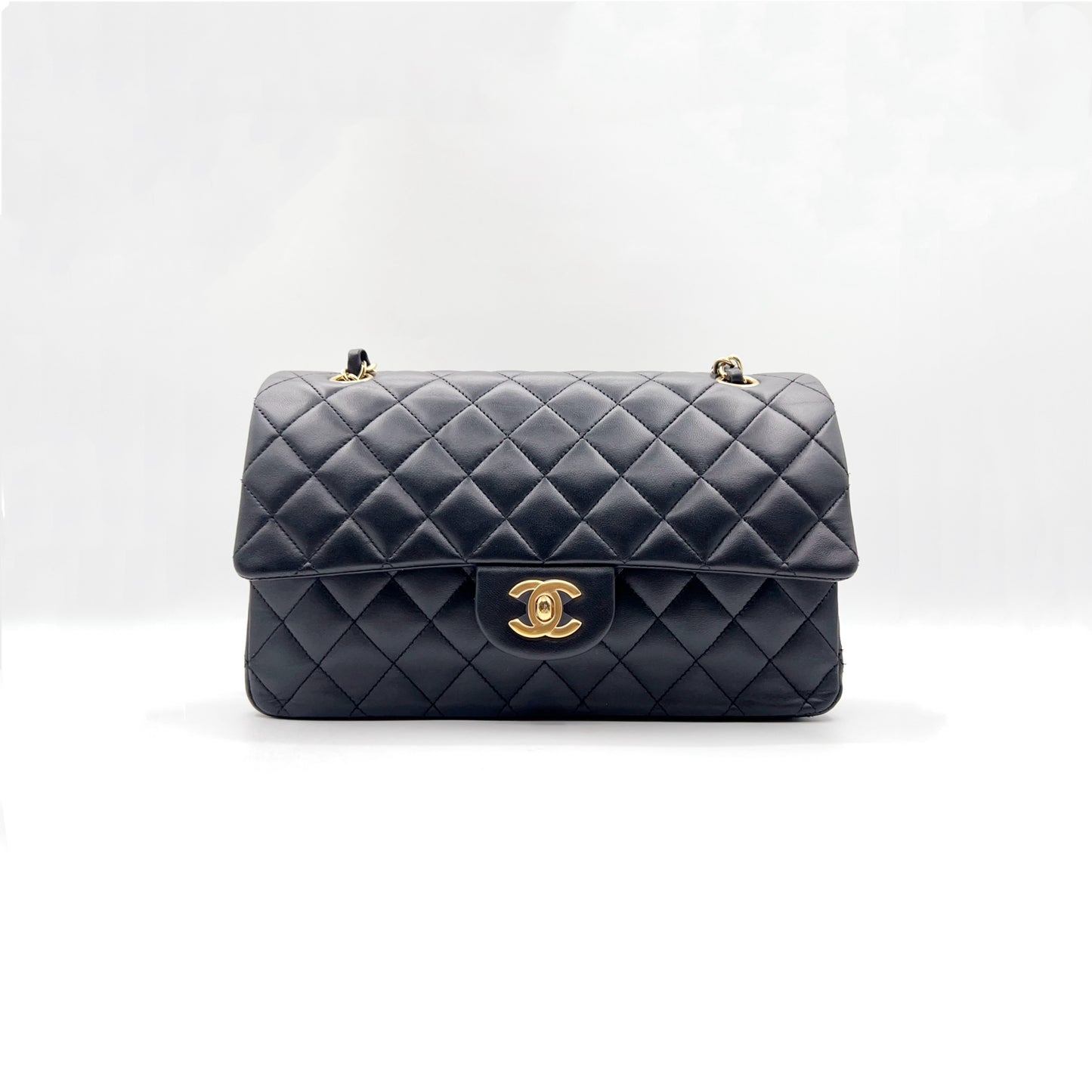 Preloved Chanel Black n Gold Classic Flap Medium