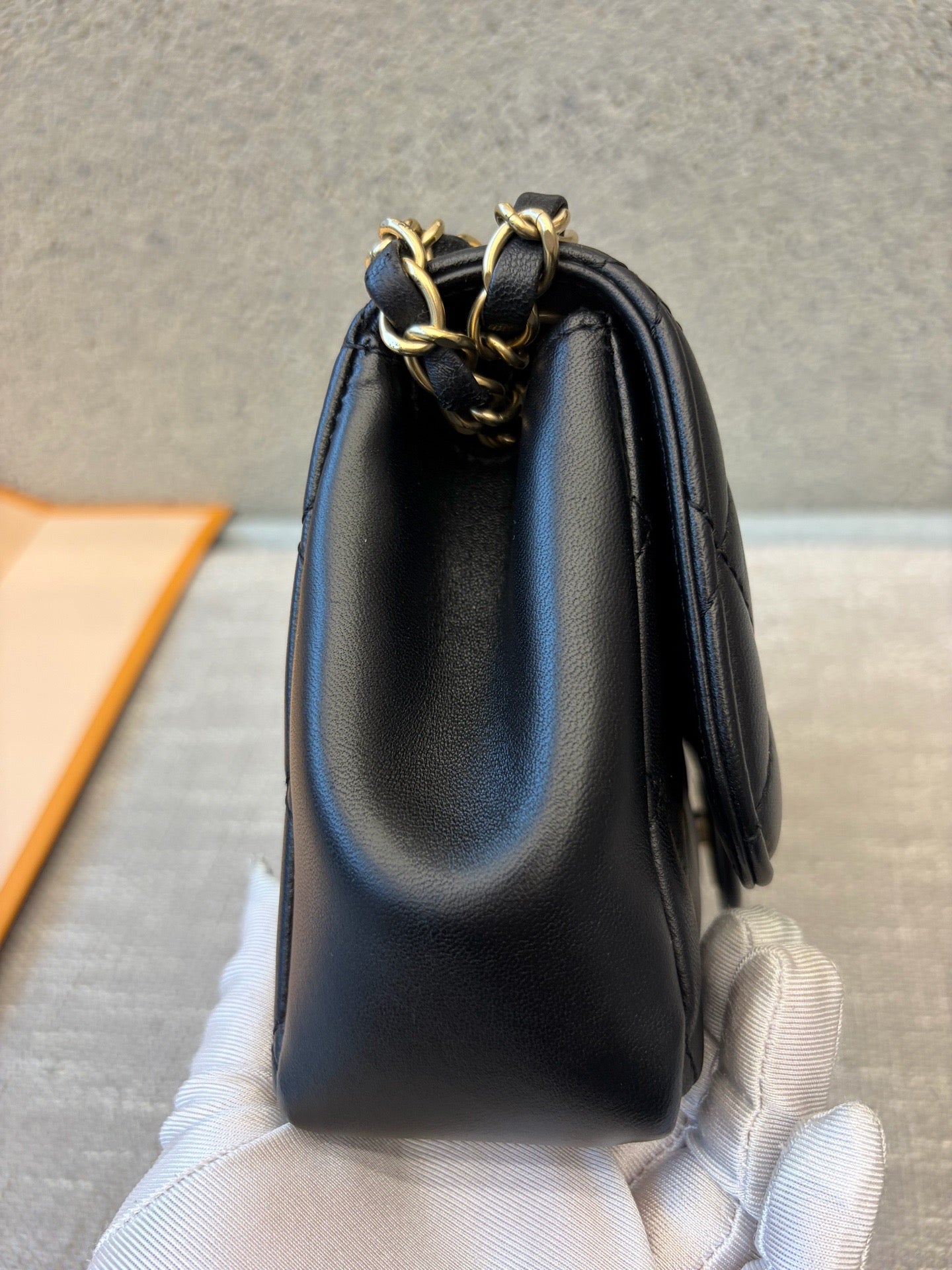 Preloved Chanel Black n Gold Mademoiselle Flap Bag Smal