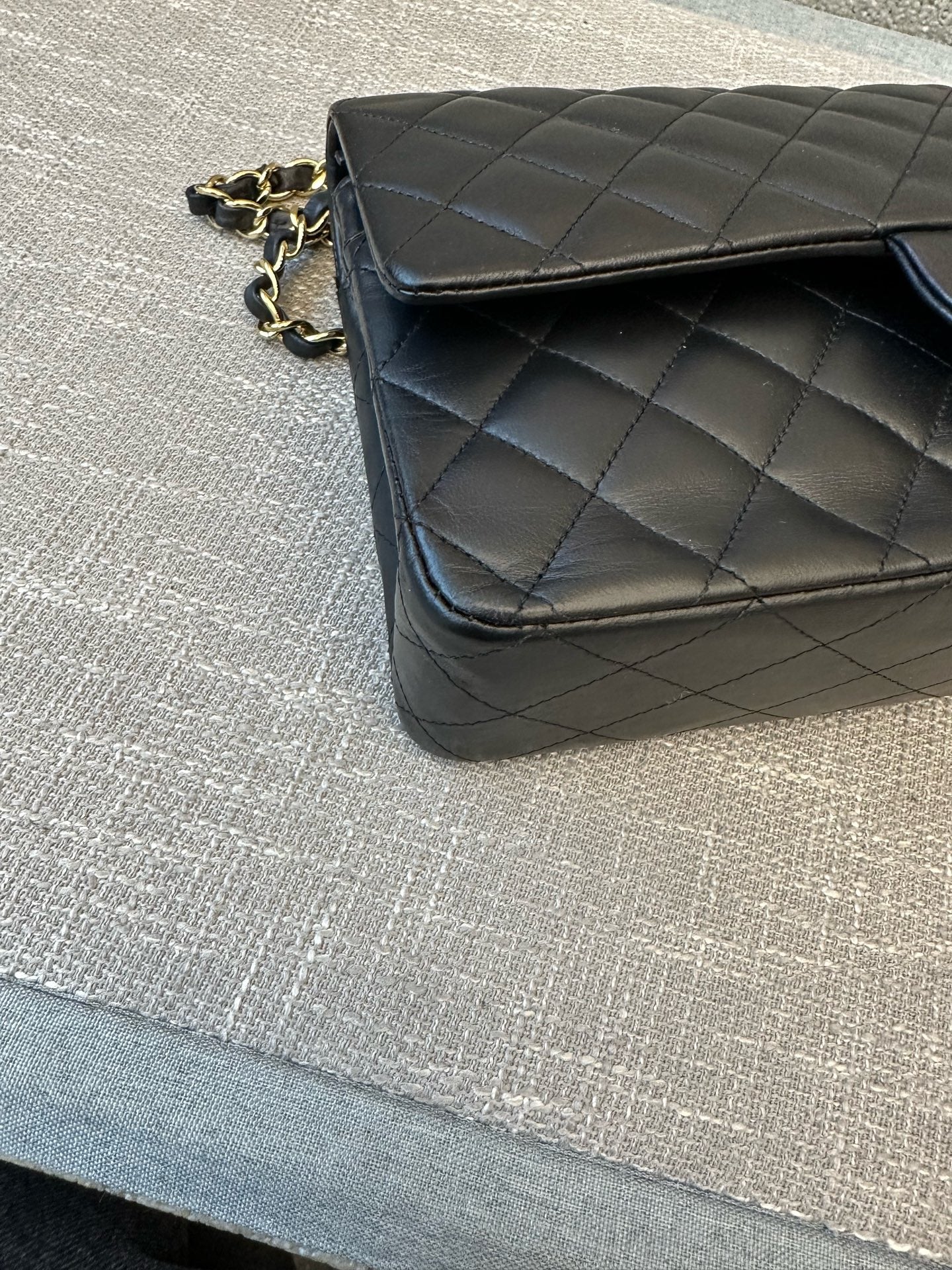 Preloved Chanel Black n Gold Classic Flap Medium