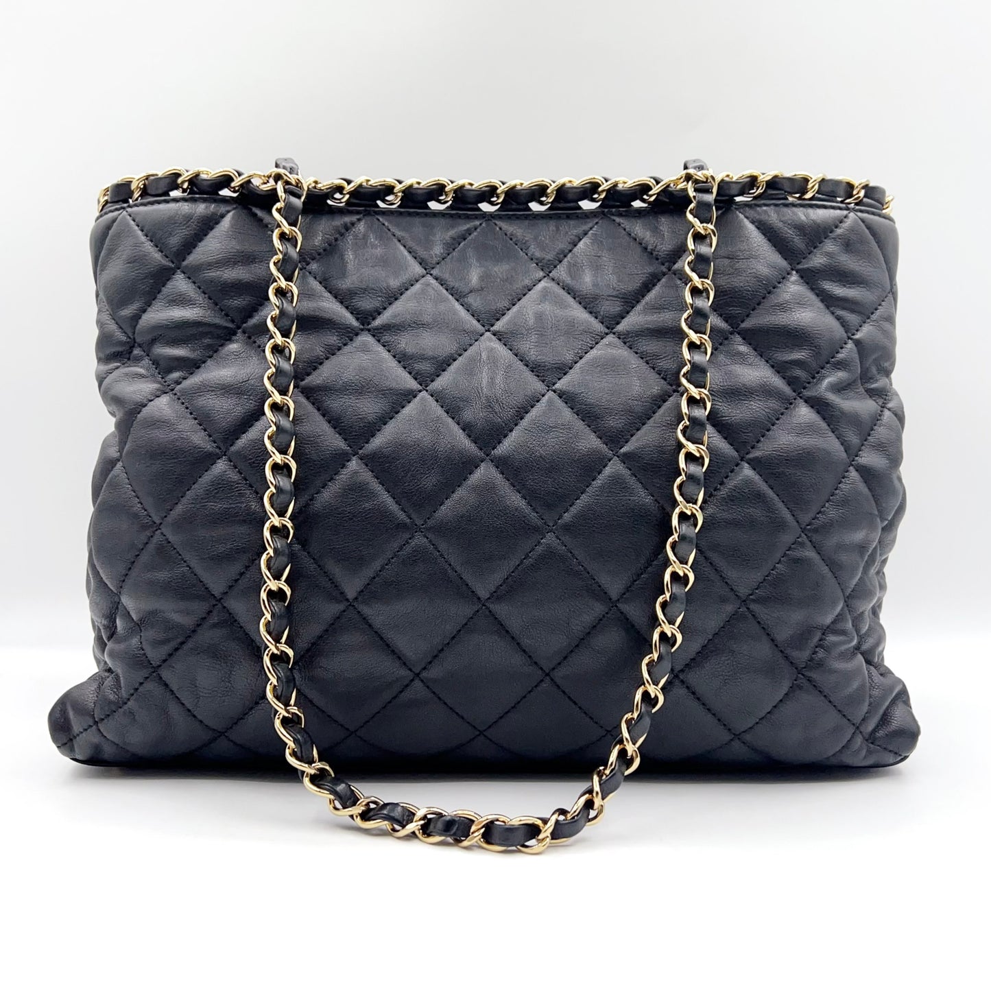 Preloved Chanel Black n Gold Chain Me Tote Bag