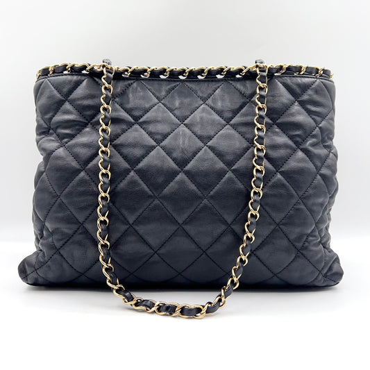 Preloved Chanel Black n Gold Chain Me Tote Bag