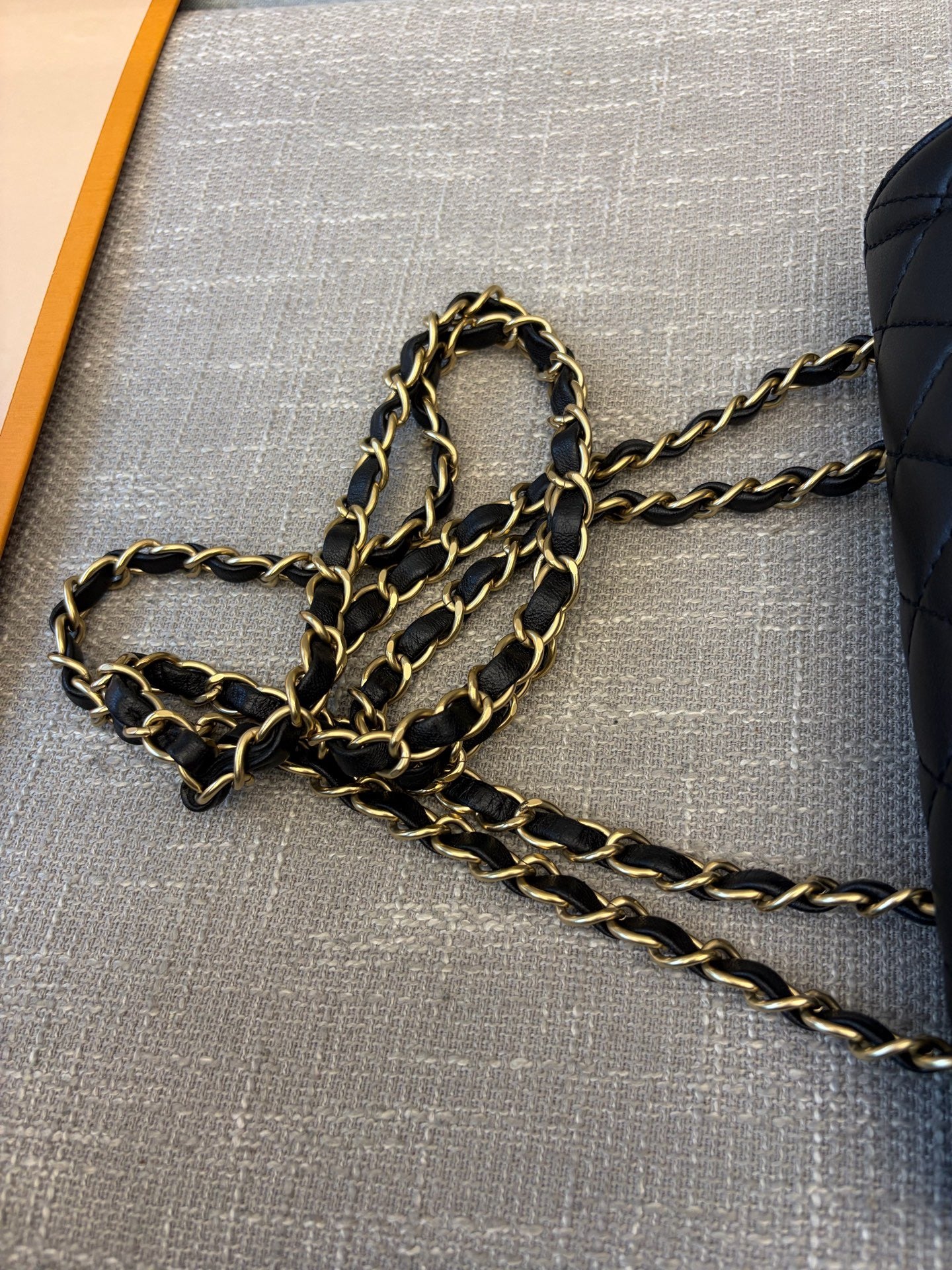 Preloved Chanel Black n Gold Mademoiselle Flap Bag Smal