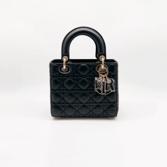 Preloved Christian Dior Lady Dior Black n Gold My ABCDIOR Small