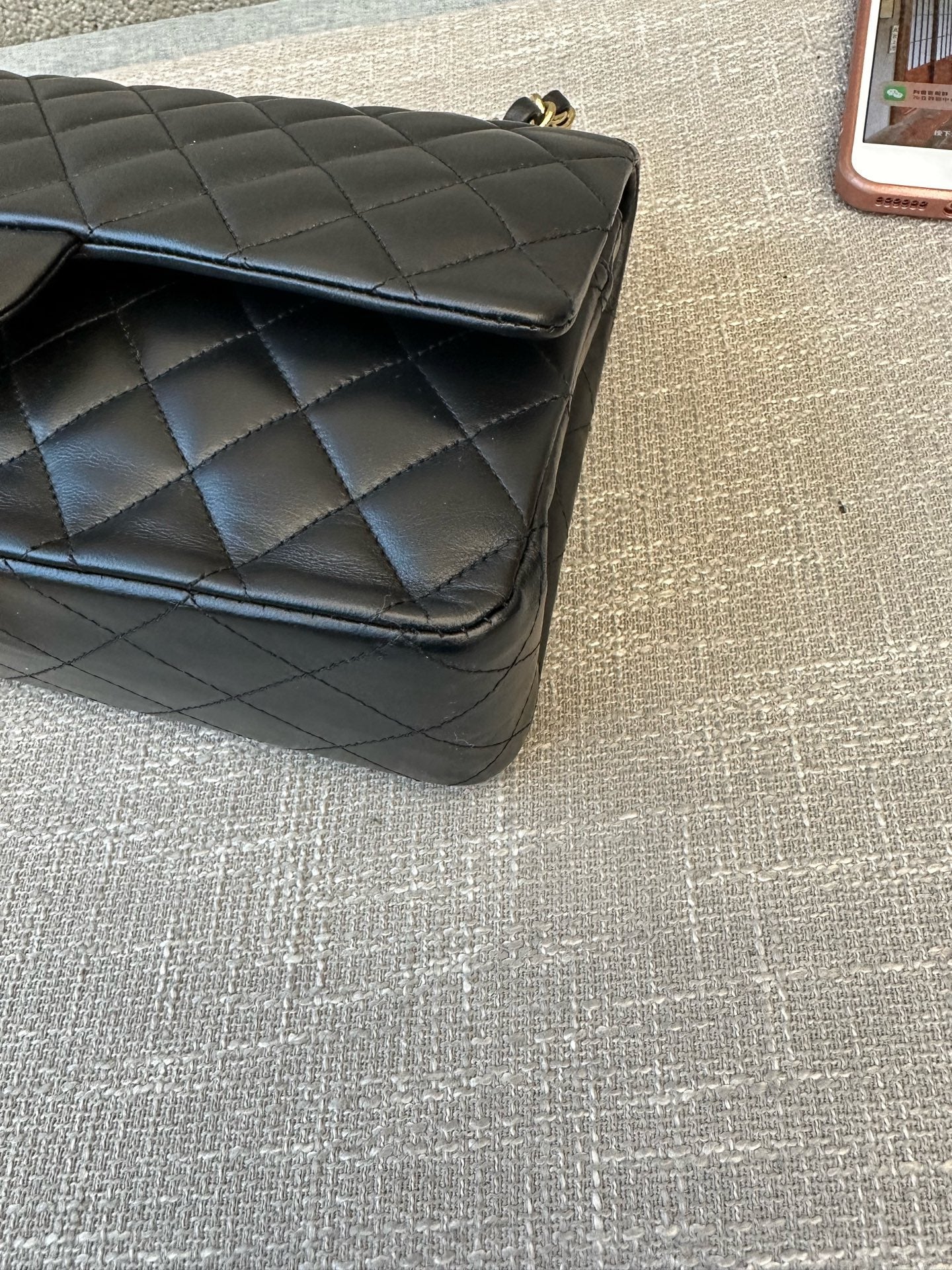 Preloved Chanel Black n Gold Classic Flap Medium