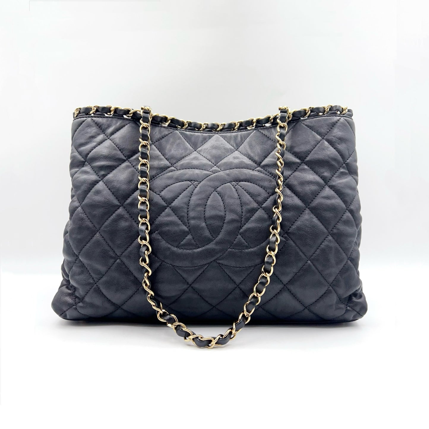 Preloved Chanel Black n Gold Chain Me Tote Bag