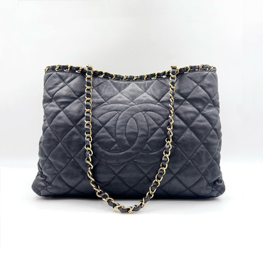 Preloved Chanel Black n Gold Chain Me Tote Bag