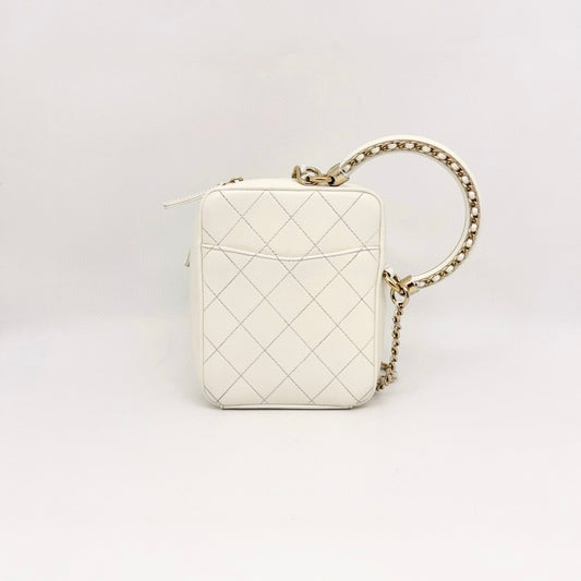 Preloved Chanel Circular Handle Zip Around Vanity / Camera Case