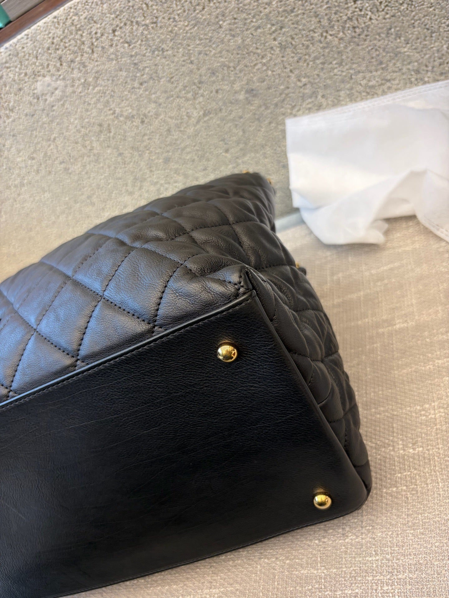 Preloved Chanel Black n Gold Chain Me Tote Bag