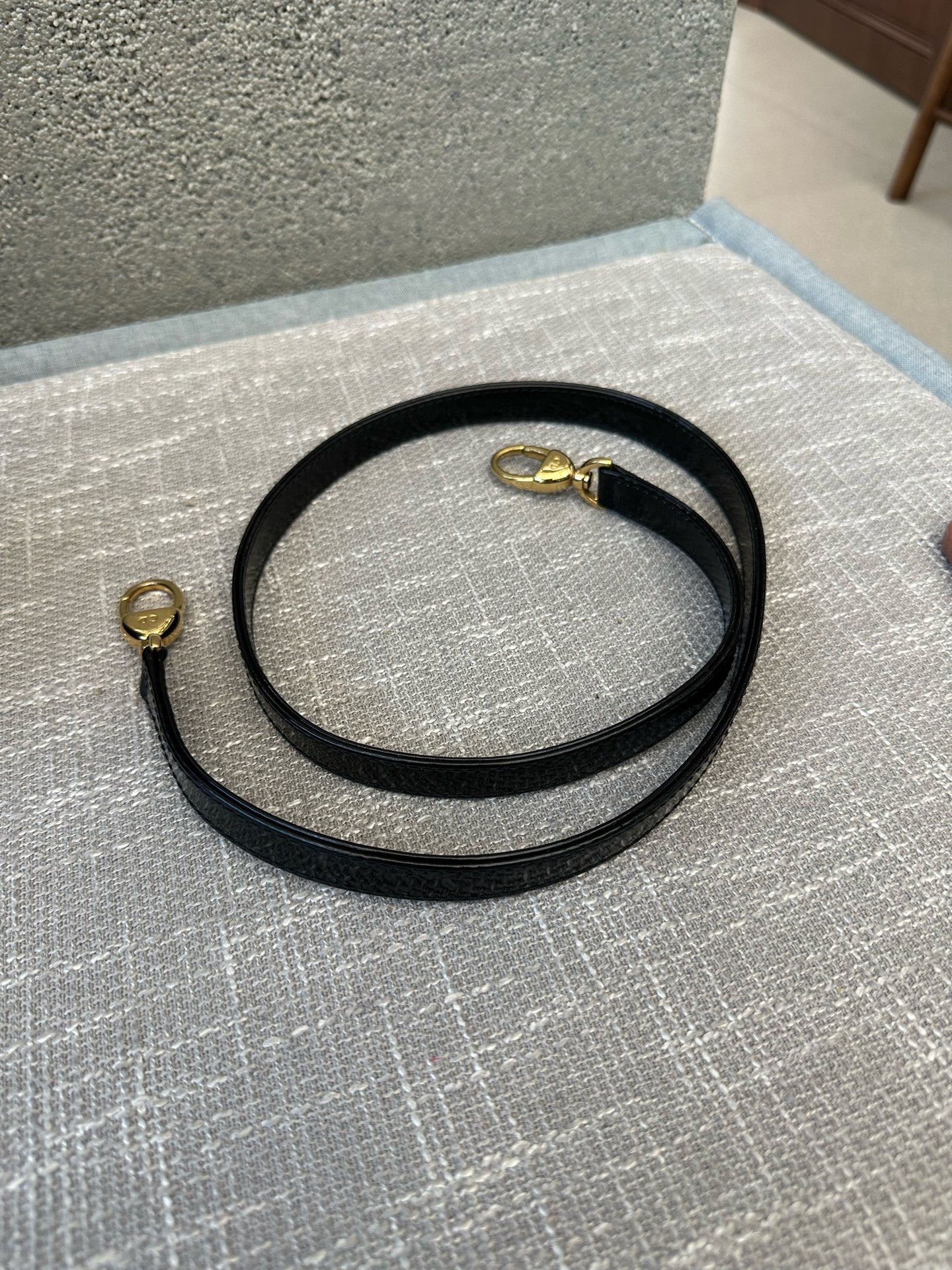 Preloved Christian Dior Black n Gold Lady Dior Large