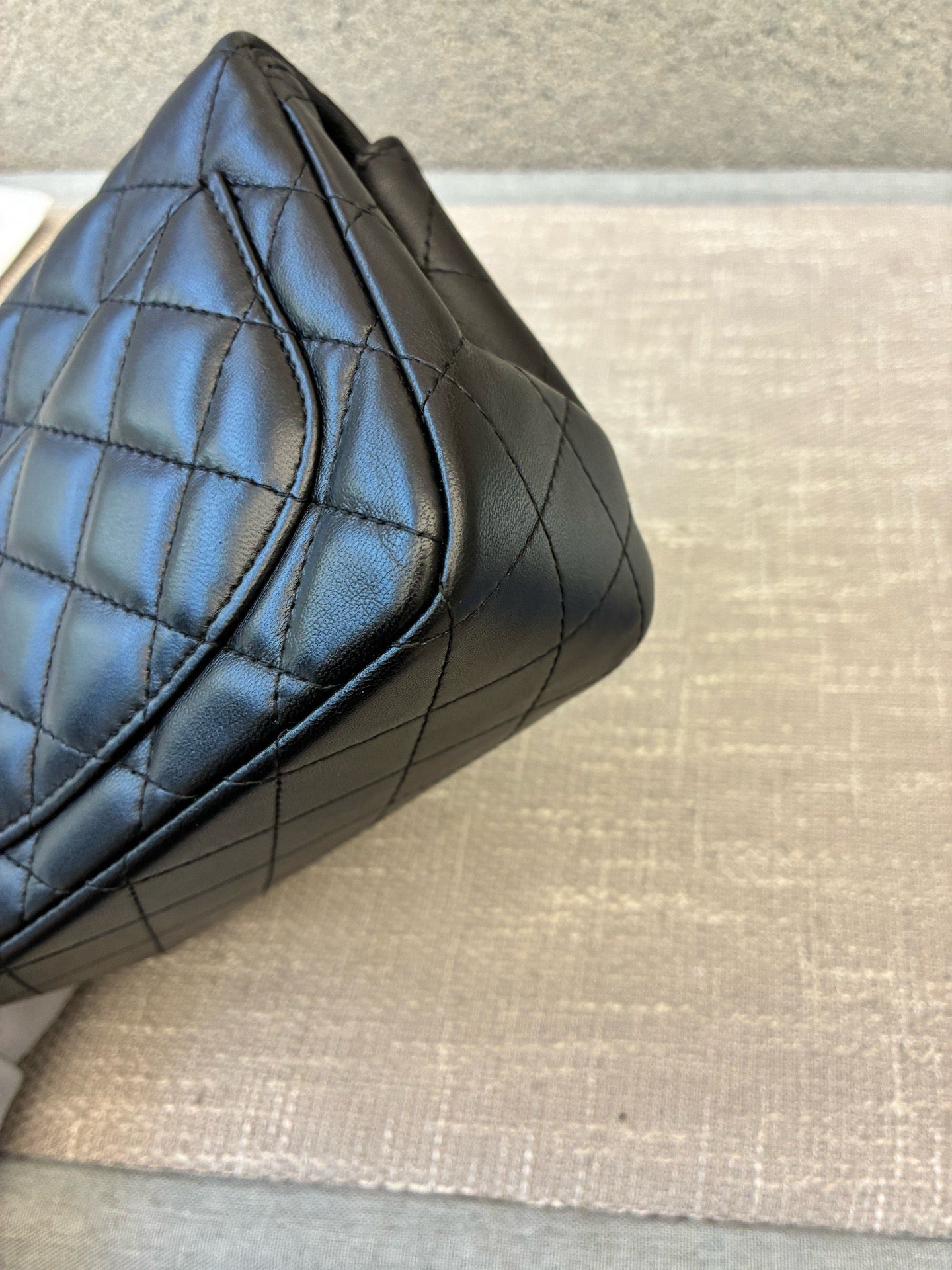 Preloved Chanel Black n Gold Classic Flap Bag Mini Square