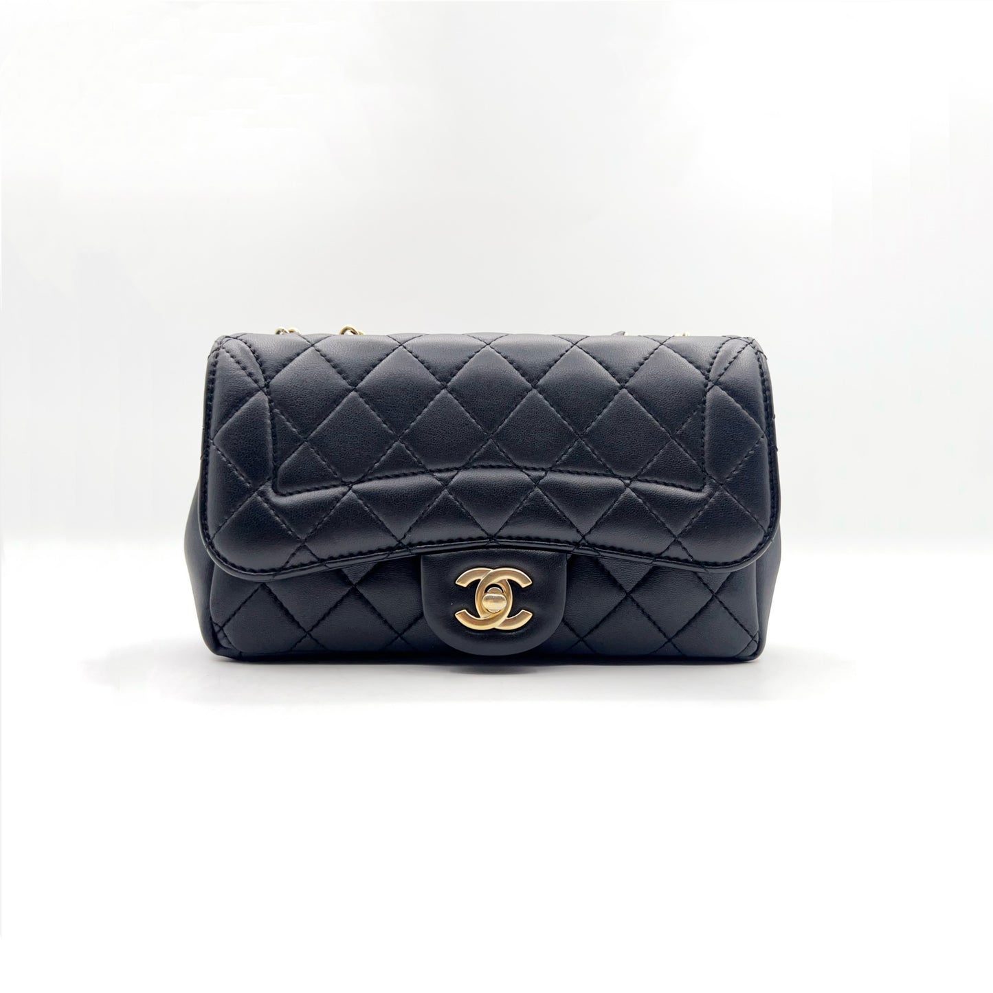 Preloved Chanel Black n Gold Mademoiselle Flap Bag Smal