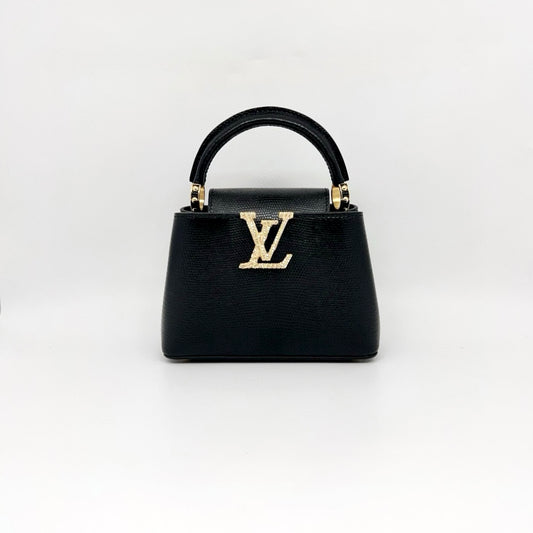 Preloved Louis Vuitton LV Black n Gold Limited Capucines Mini
