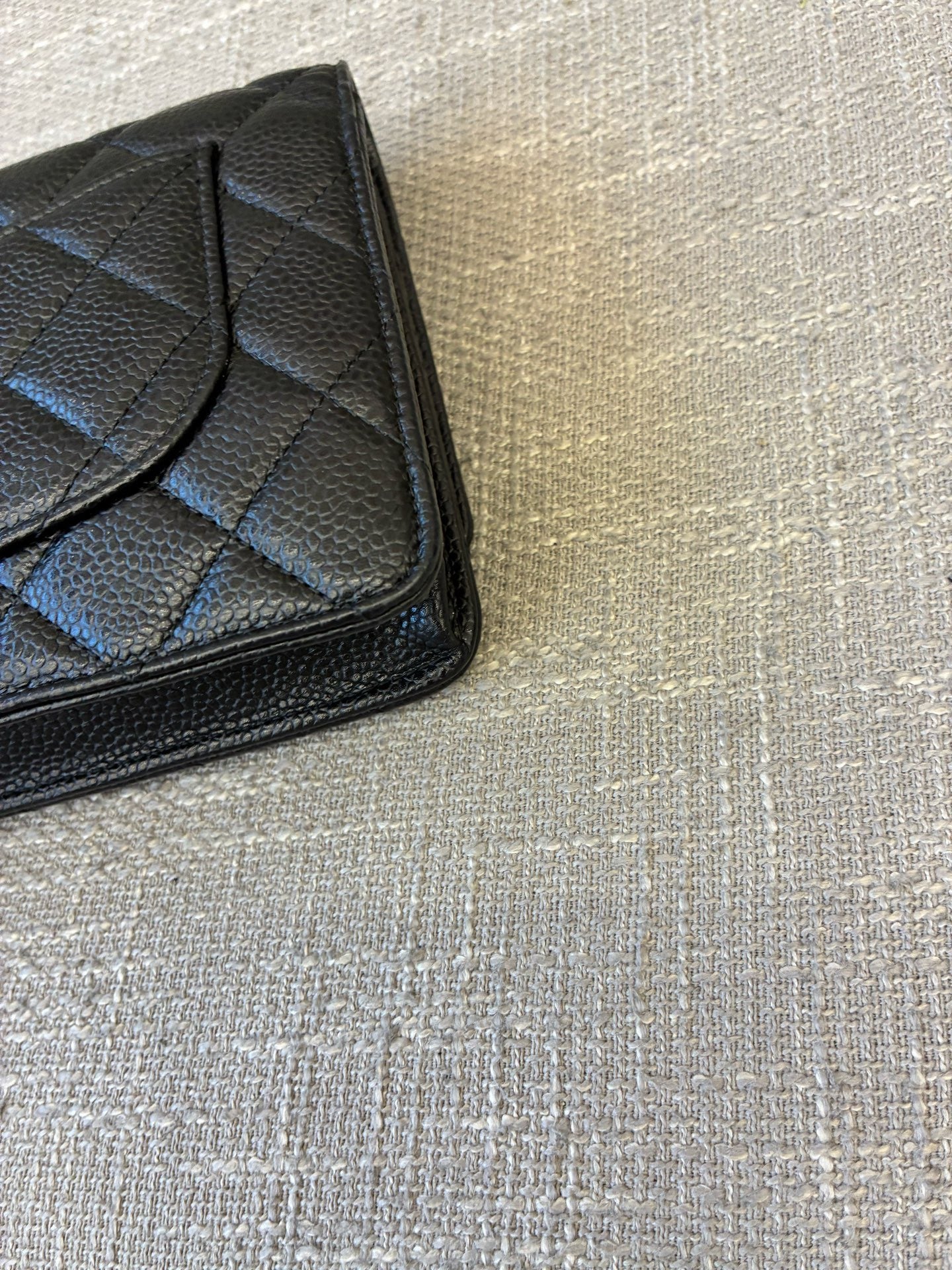 Preloved Chanel Black n Gold Classic Wallet On Chain (WOC)
