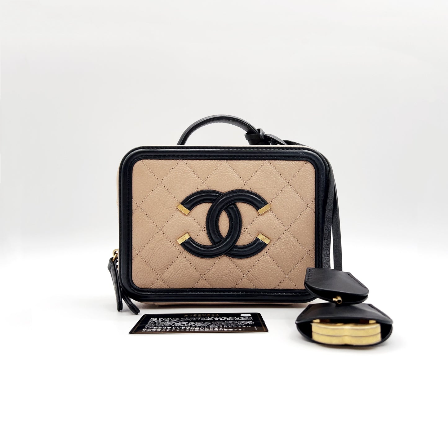 Preloved Chanel CC Filigree Vanity Case Small