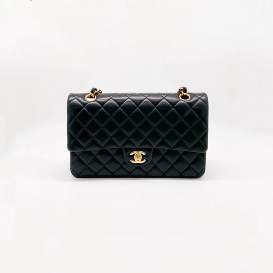 Preloved Chanel Black n Gold Classic Flap Medium