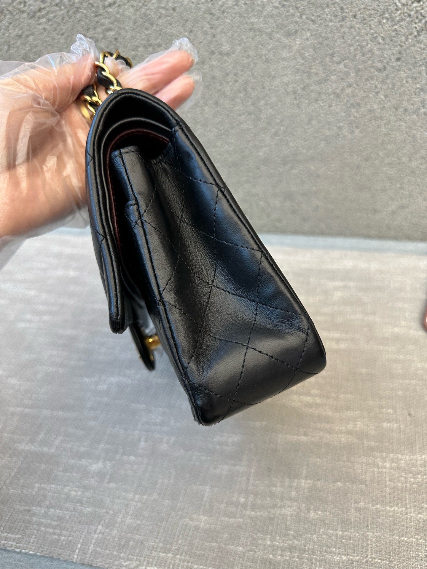 Preloved Chanel Black n Gold Classic Flap Medium