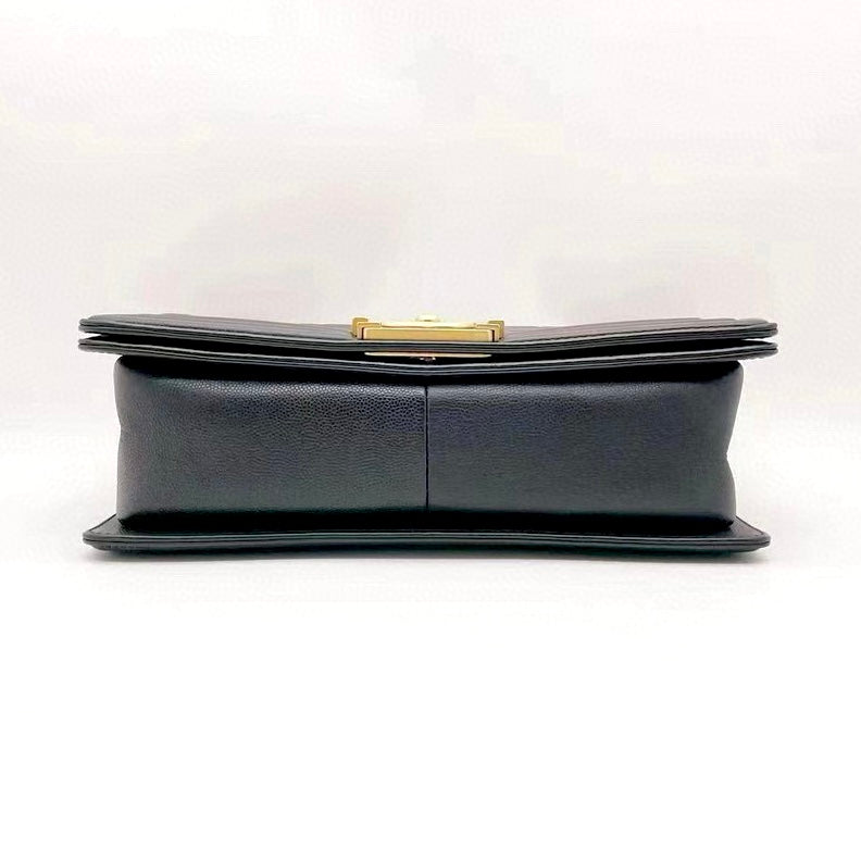 Preloved Chanel Black n Gold Boy Medium