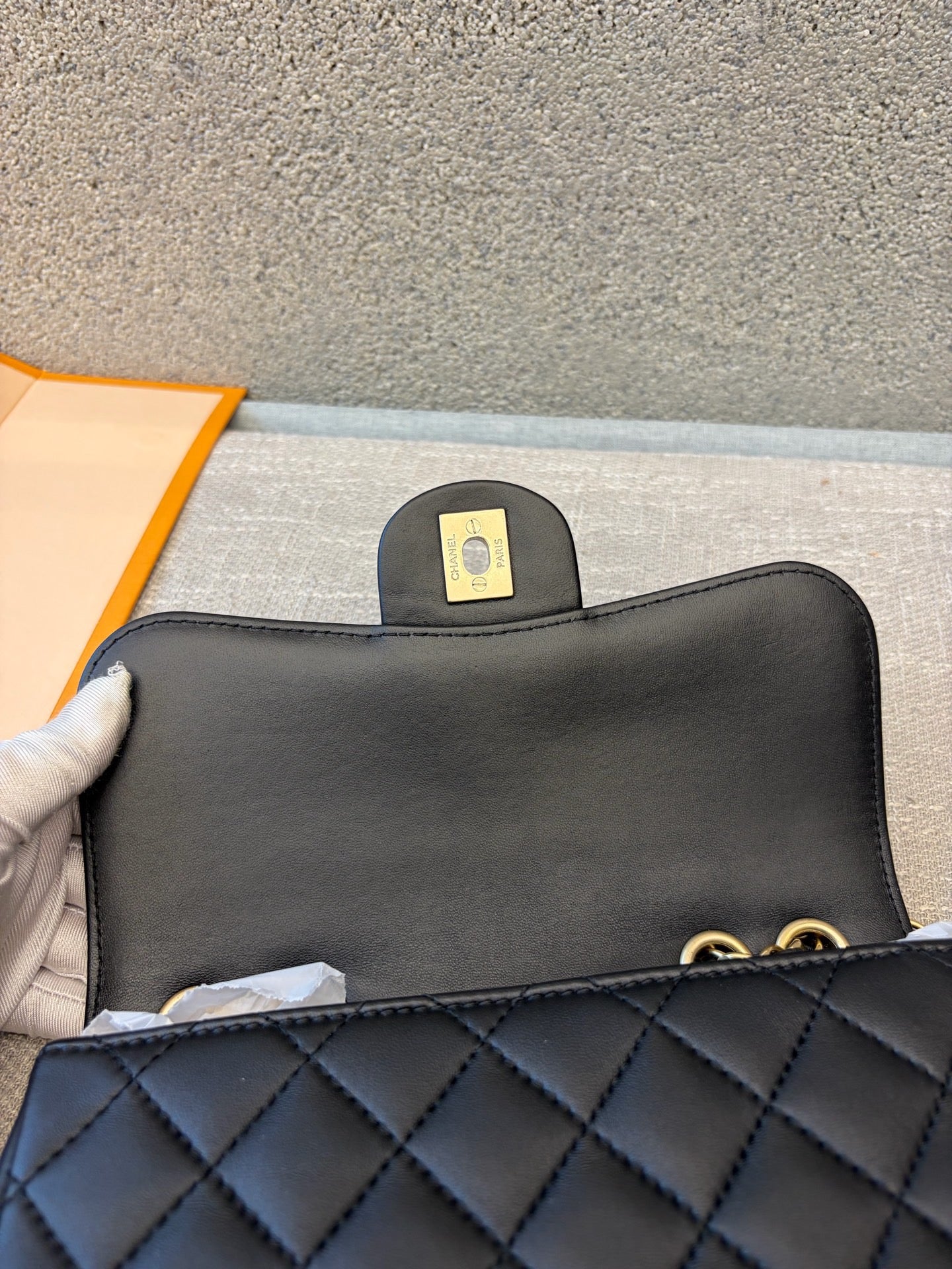 Preloved Chanel Black n Gold Mademoiselle Flap Bag Smal