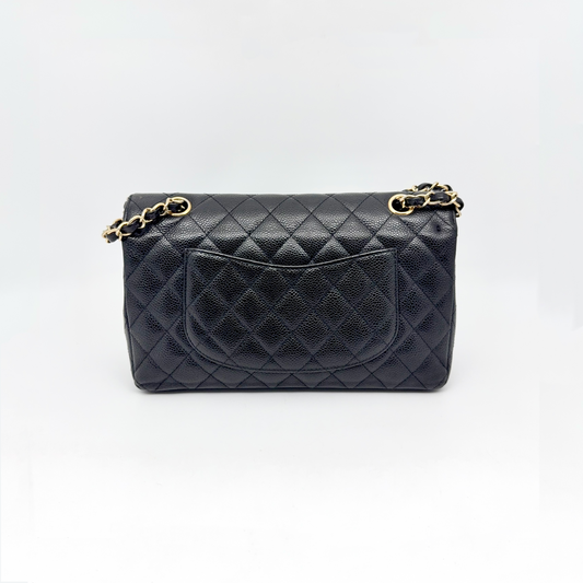 Preloved Chanel Black n Gold Classic Flap Medium