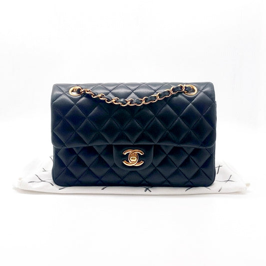 Preloved Chanel Black n Gold Classic Flap Bag Small