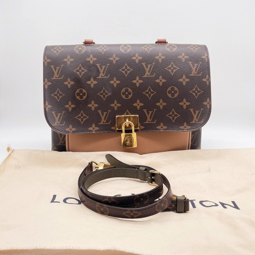 Louis Vuitton Sesame Leather Monogram Canvas Marignan Bag