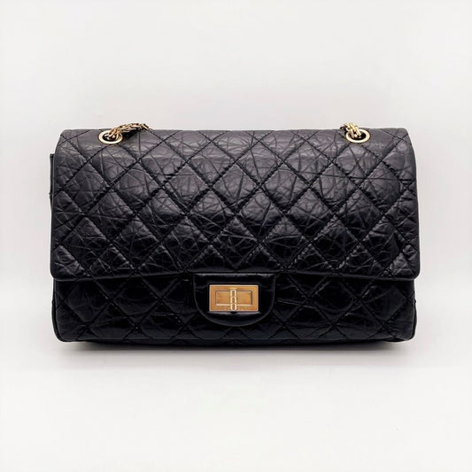 Preloved Chanel Black n Gold 2.55 Reissue Maxi (227)