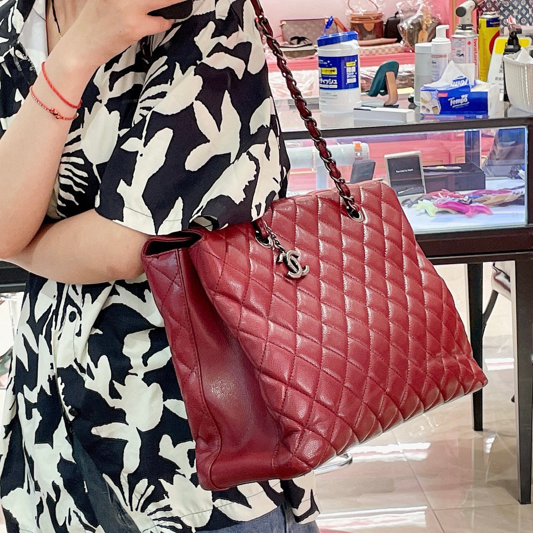 Preloved Chanel City Shopping Tote Shoulder Bag