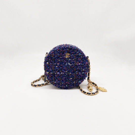 Preloved Chanel Round Clutch with Chain