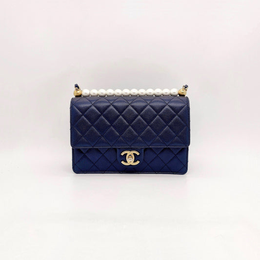 Preloved Chanel Pearl Chain Flap Bag