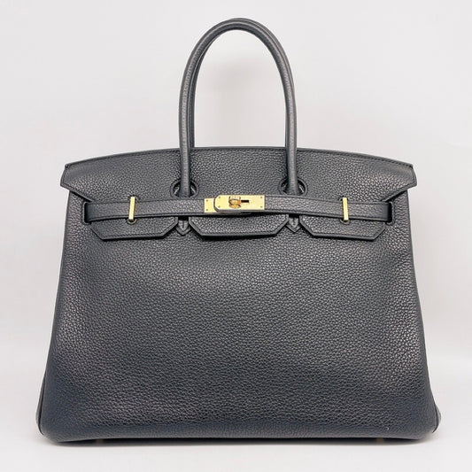 Preloved Hermes Black n Gold Birkin 35