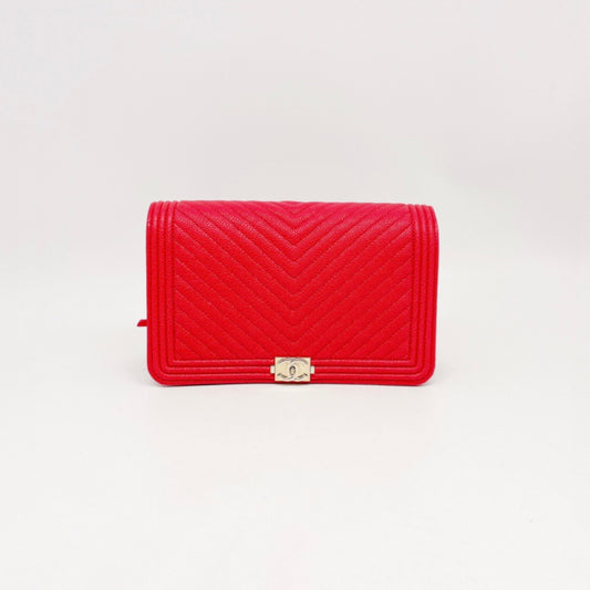 Preloved Chanel Classic Chevron Wallet On Chain (WOC)