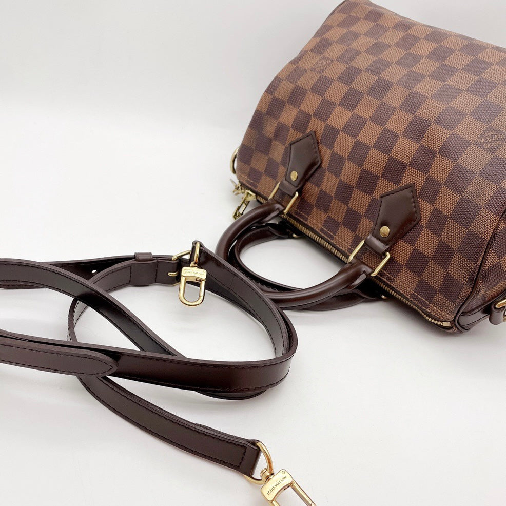 Louis Vuitton Speedy 25 Bandouliere (strap missing) Damier Ebene (RRP –  Addicted to Handbags